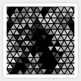 Geometric Fractal Triangles Black Noir Sticker